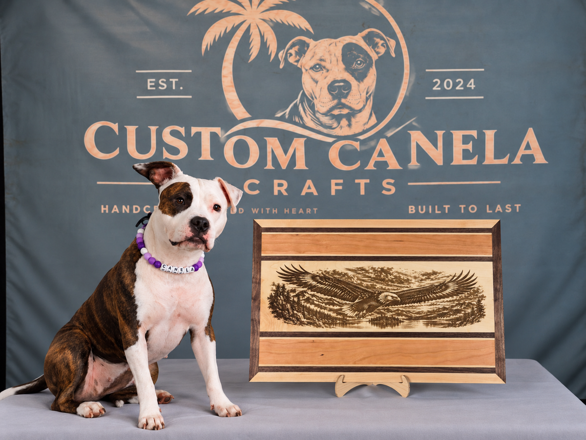 Handmade Bald Eagle Hardwood Wall Art – Walnut, Maple & Cherry