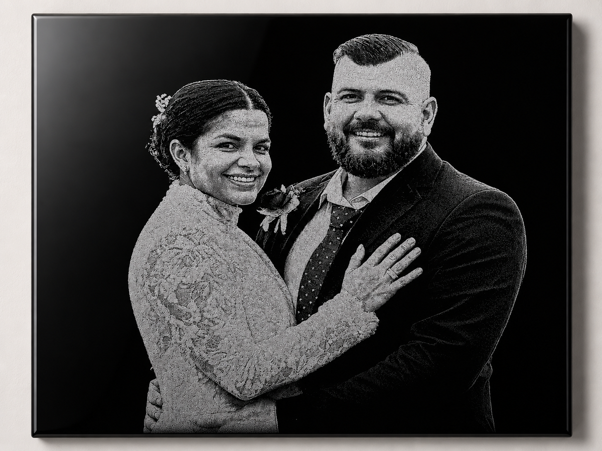 Custom Heirloom Portrait – Laser Engraved Photo & Handcrafted Hardwood Frame
