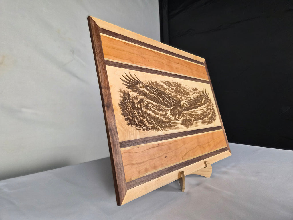 Handmade Bald Eagle Hardwood Wall Art – Walnut, Maple & Cherry