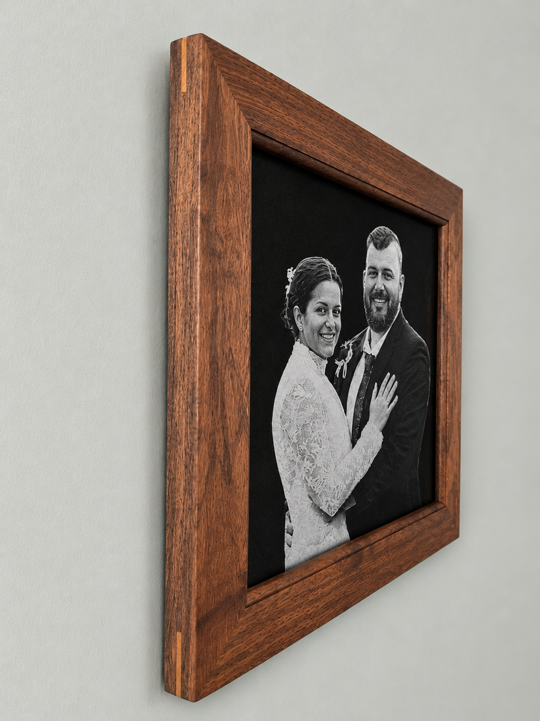 Custom Heirloom Portrait – Laser Engraved Photo & Handcrafted Hardwood Frame