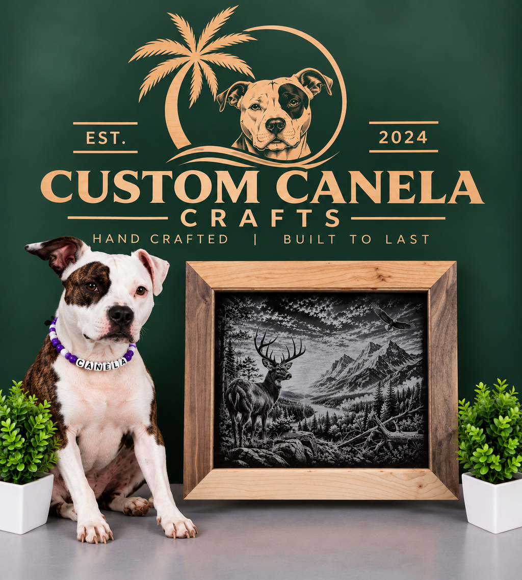 Custom Hunting & Wildlife Portrait – Laser Engraved Photo & Hardwood Frame