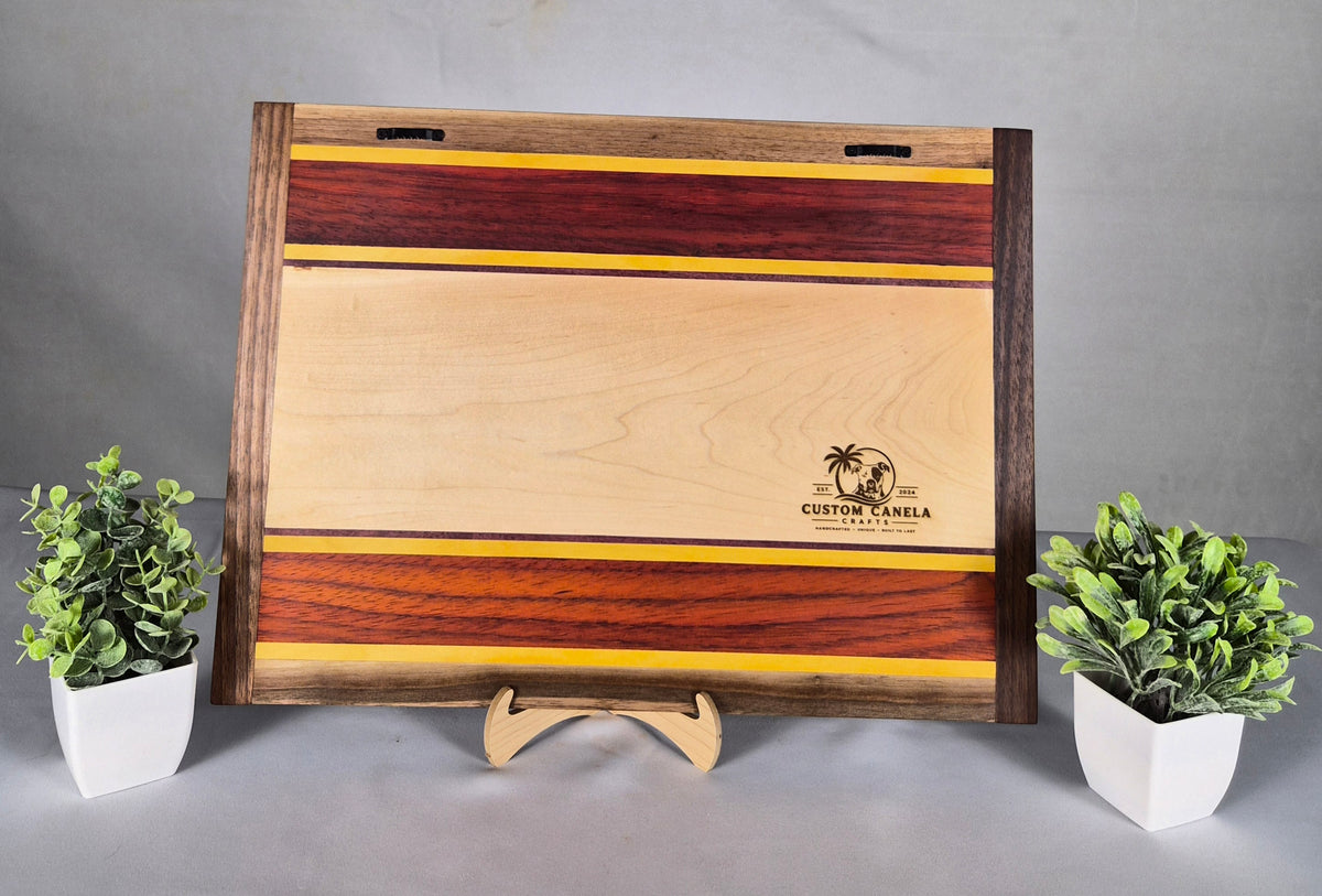 Handcrafted Ocean Sunset Hardwood Wall Art – Maple, Walnut, Padauk, Purpleheart & Yellowheart