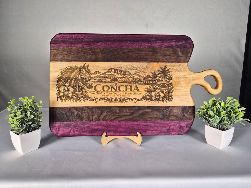 Custom Engraved Hardwood Serving Board – Personalized 14" × 21" Handmade Charcuterie Board