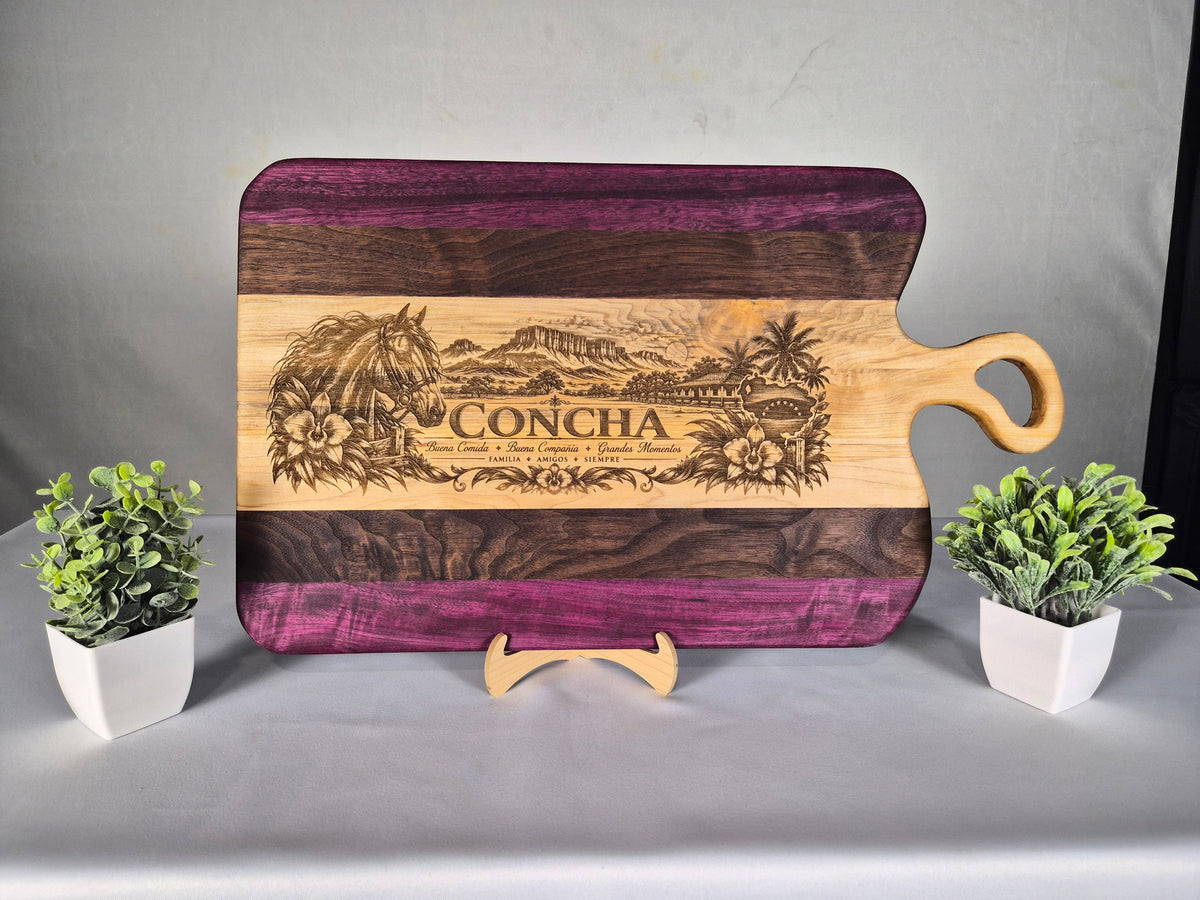Custom Engraved Hardwood Serving Board – Personalized 14" × 21" Handmade Charcuterie Board