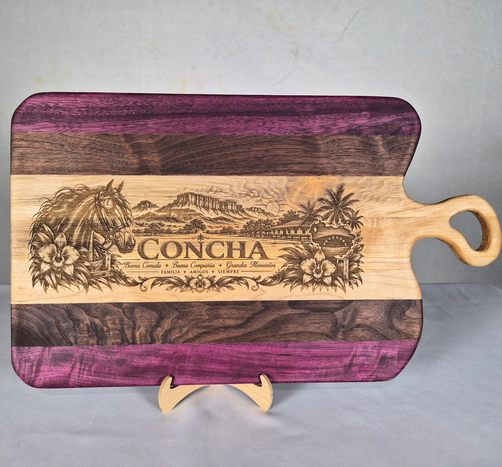 Custom Engraved Hardwood Serving Board – Personalized 14" × 21" Handmade Charcuterie Board