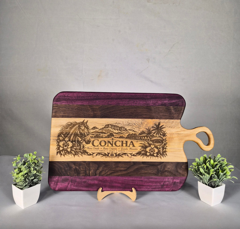 Custom Engraved Hardwood Serving Board – Personalized 14" × 21" Handmade Charcuterie Board
