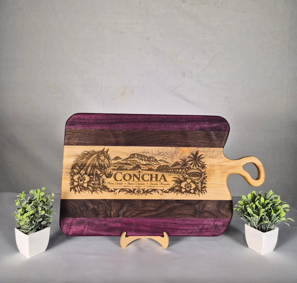 Custom Engraved Hardwood Serving Board – Personalized 14" × 21" Handmade Charcuterie Board