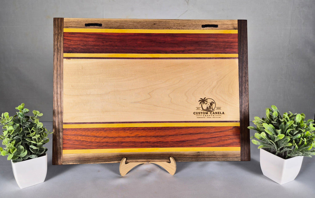 Handcrafted Ocean Sunset Hardwood Wall Art – Maple, Walnut, Padauk, Purpleheart & Yellowheart