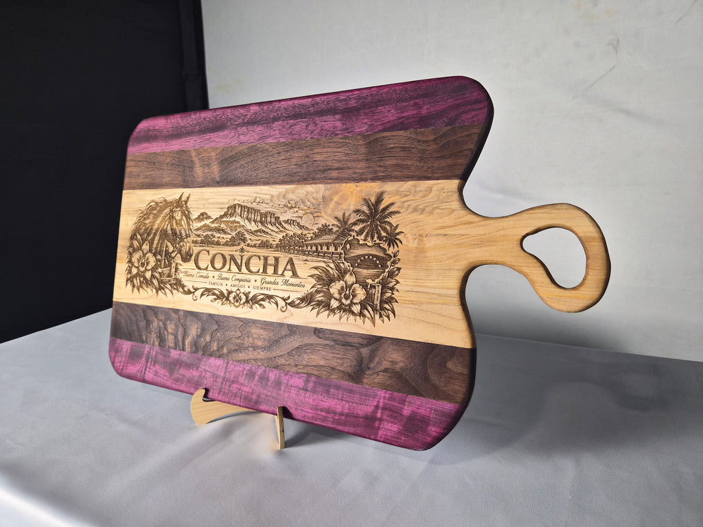 Custom Engraved Hardwood Serving Board – Personalized 14" × 21" Handmade Charcuterie Board