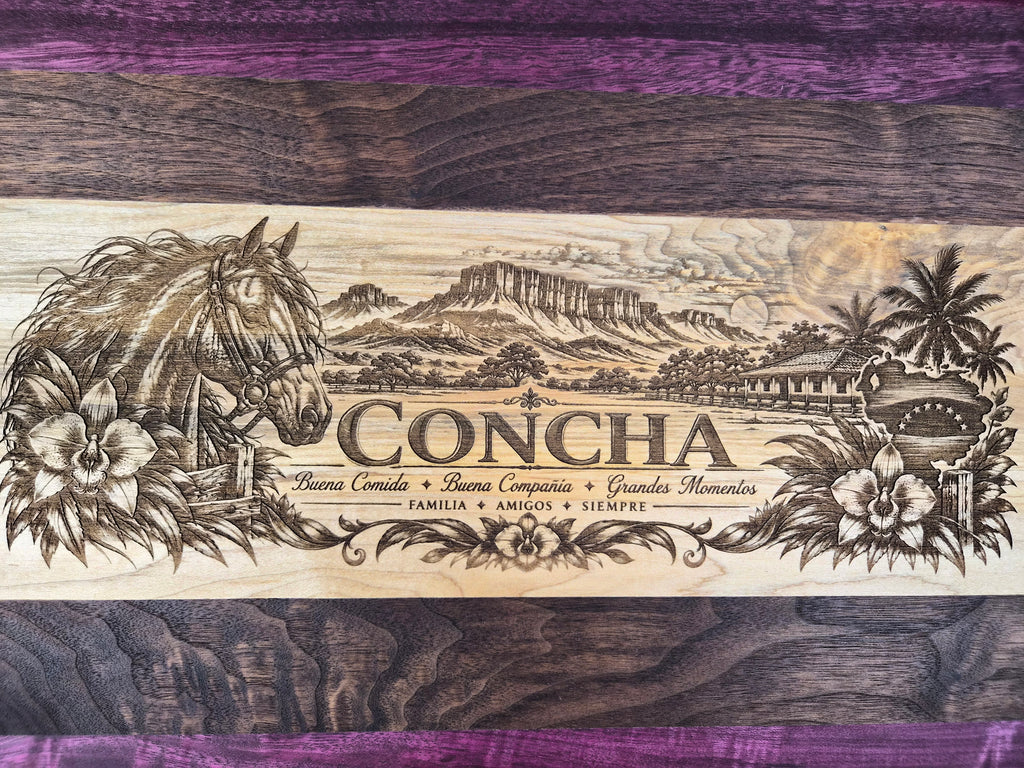 Custom Engraved Hardwood Serving Board – Personalized 14" × 21" Handmade Charcuterie Board