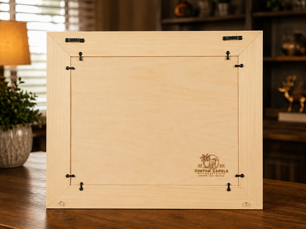 Custom Photo Restoration & Laser Engraved Family Portrait