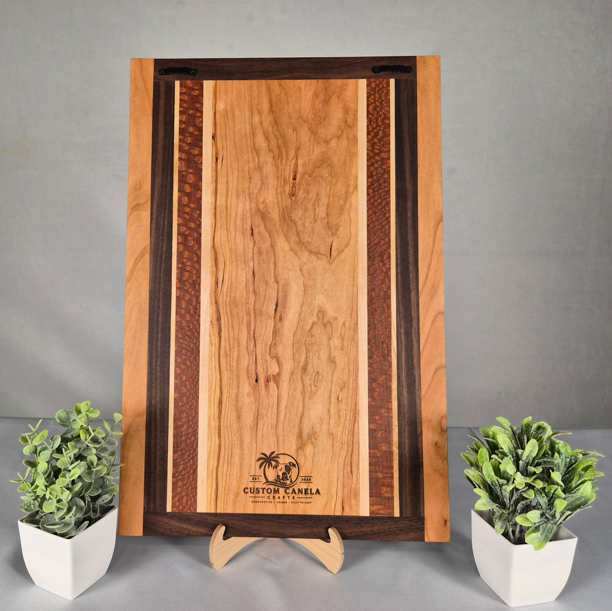 Handmade Hardwood Deer Wall Art – Laser Engraved Whitetail Buck – Cherry, Maple, Walnut & Leopard Wood – Ready to Ship