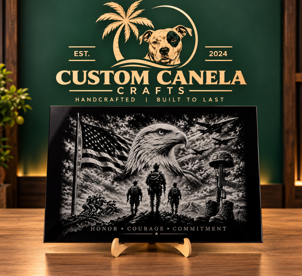 Custom Photo Engraving on Black Acrylic – Personalized Portrait