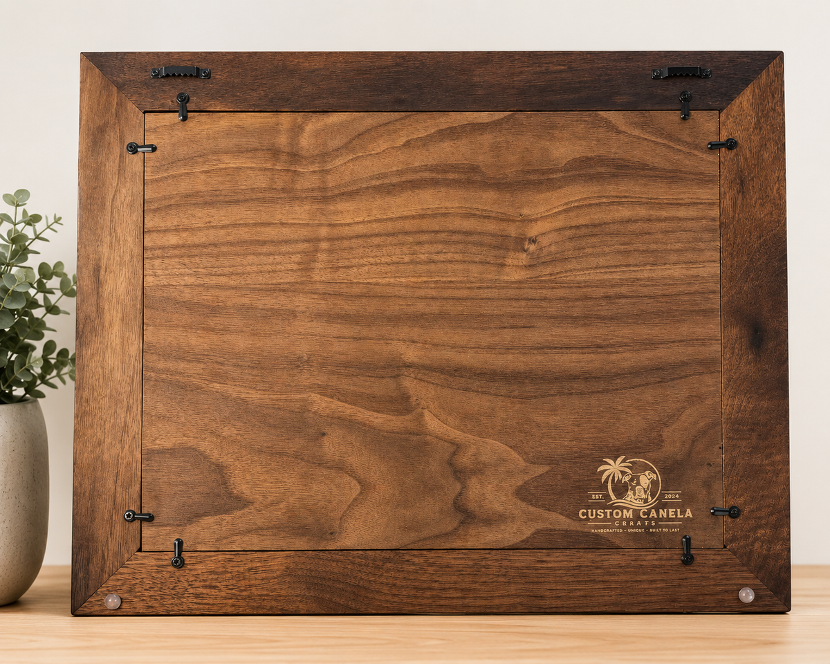 Custom Heirloom Portrait – Laser Engraved Photo & Handcrafted Hardwood Frame