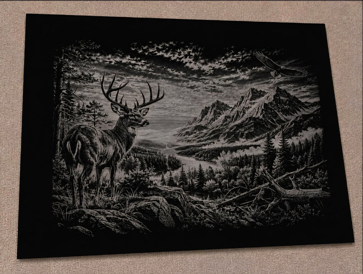Custom Hunting & Wildlife Portrait – Laser Engraved Photo & Hardwood Frame