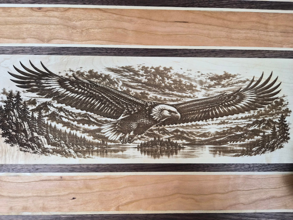 Handmade Bald Eagle Hardwood Wall Art – Walnut, Maple & Cherry