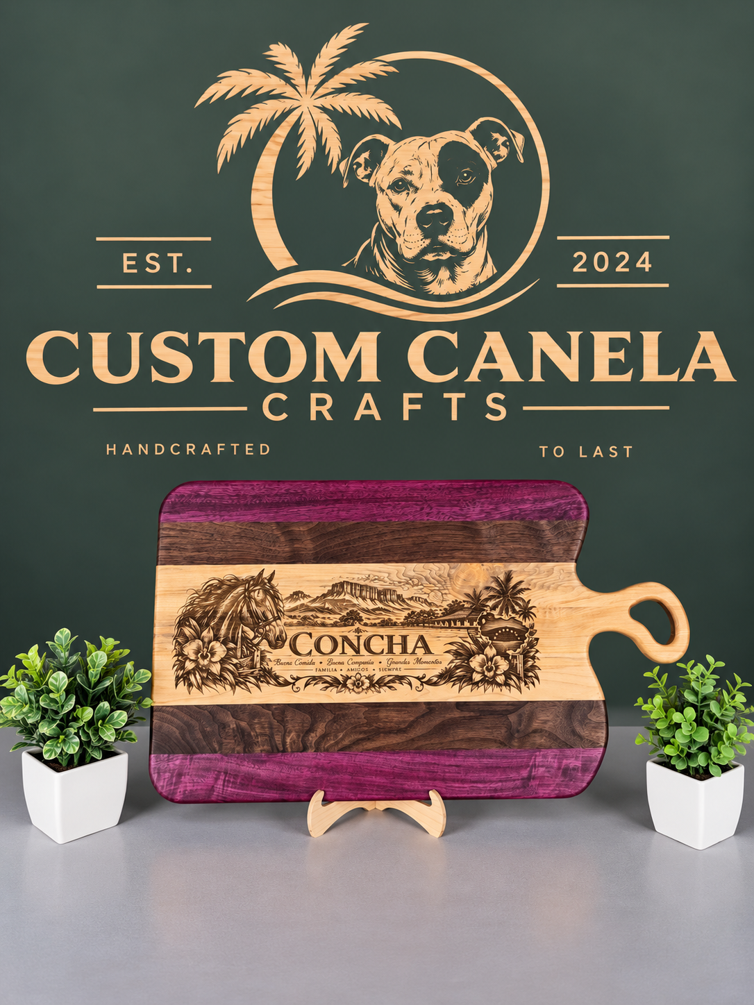 Custom Engraved Hardwood Serving Board – Personalized 14" × 21" Handmade Charcuterie Board