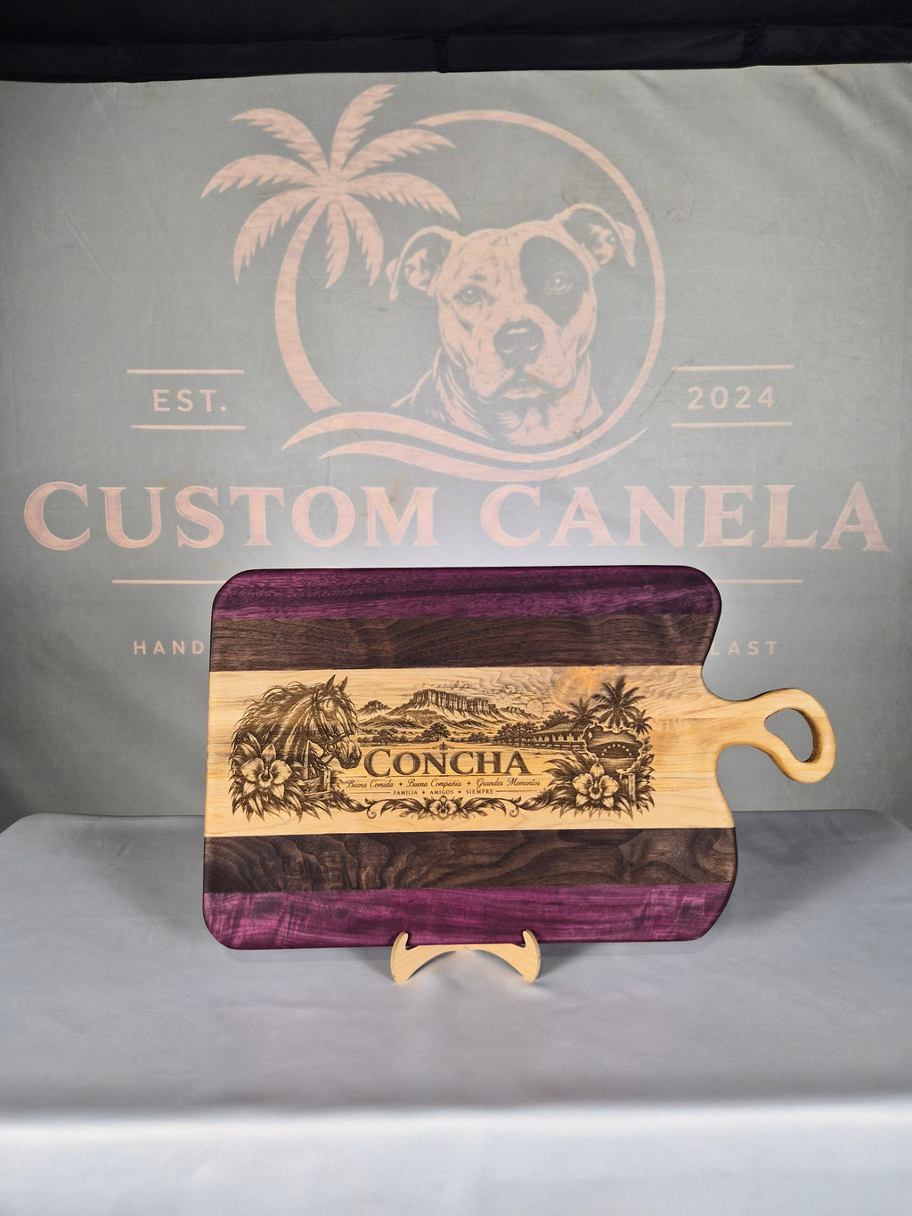 Custom Engraved Hardwood Serving Board – Personalized 14" × 21" Handmade Charcuterie Board