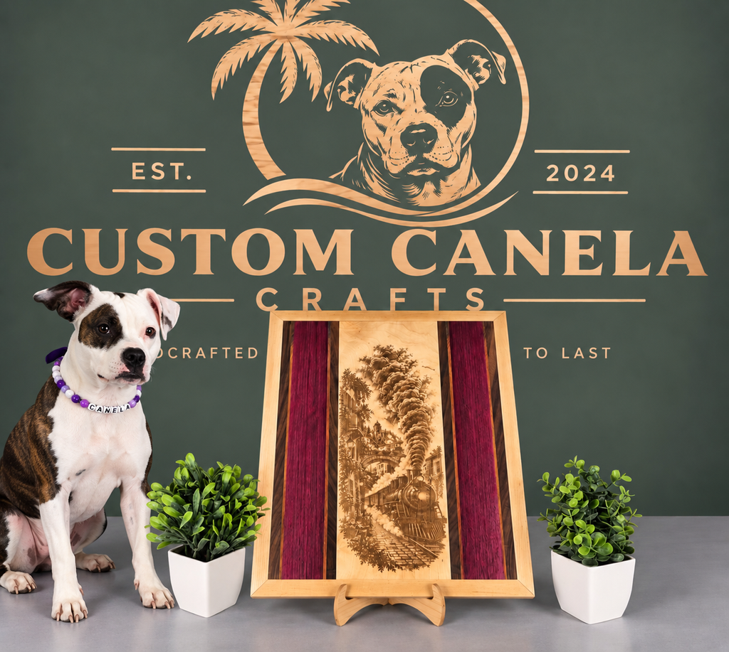 Handcrafted Vintage Locomotive Hardwood Wall Art – Maple, Walnut & Purpleheart