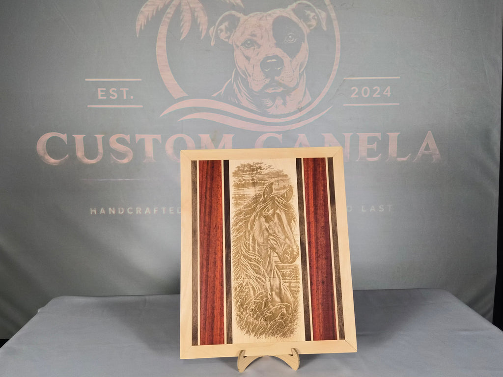 Handcrafted Horse Hardwood Wall Art – Solid Maple, Walnut & Padauk – Ready to Ship