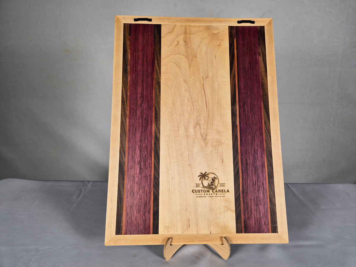 Handcrafted Vintage Locomotive Hardwood Wall Art – Maple, Walnut & Purpleheart