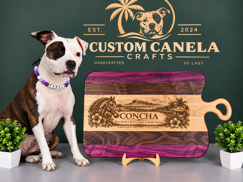 Custom Engraved Hardwood Serving Board – Personalized 14" × 21" Handmade Charcuterie Board