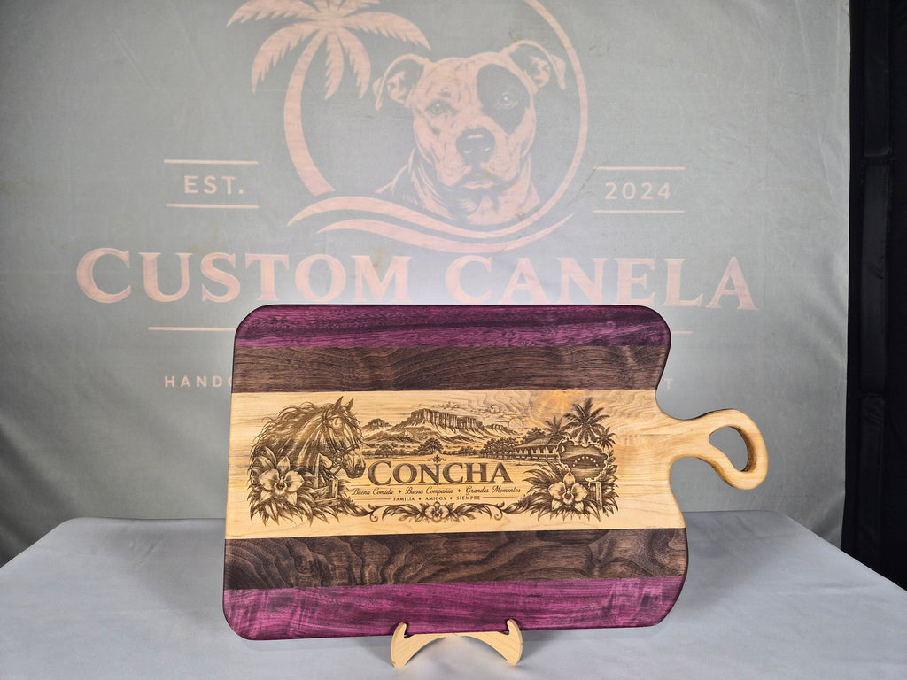 Custom Engraved Hardwood Serving Board – Personalized 14" × 21" Handmade Charcuterie Board