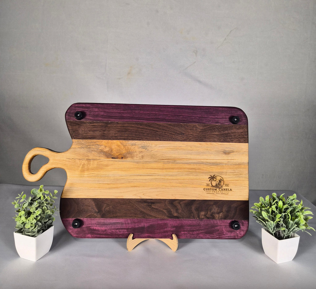 Custom Engraved Hardwood Serving Board – Personalized 14" × 21" Handmade Charcuterie Board