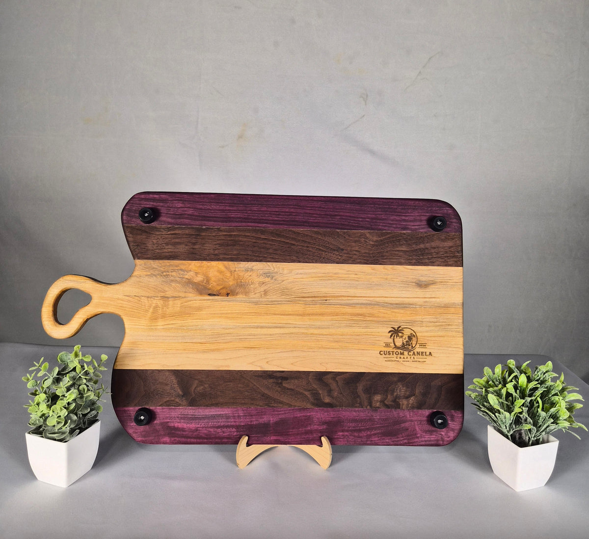 Custom Engraved Hardwood Serving Board – Personalized 14" × 21" Handmade Charcuterie Board
