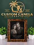 Custom Photo Restoration & Laser Engraved Family Portrait