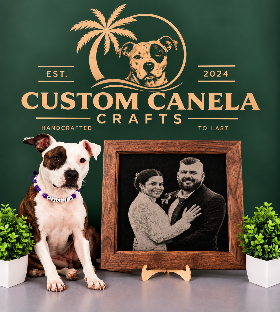 Custom Heirloom Portrait – Laser Engraved Photo & Handcrafted Hardwood Frame