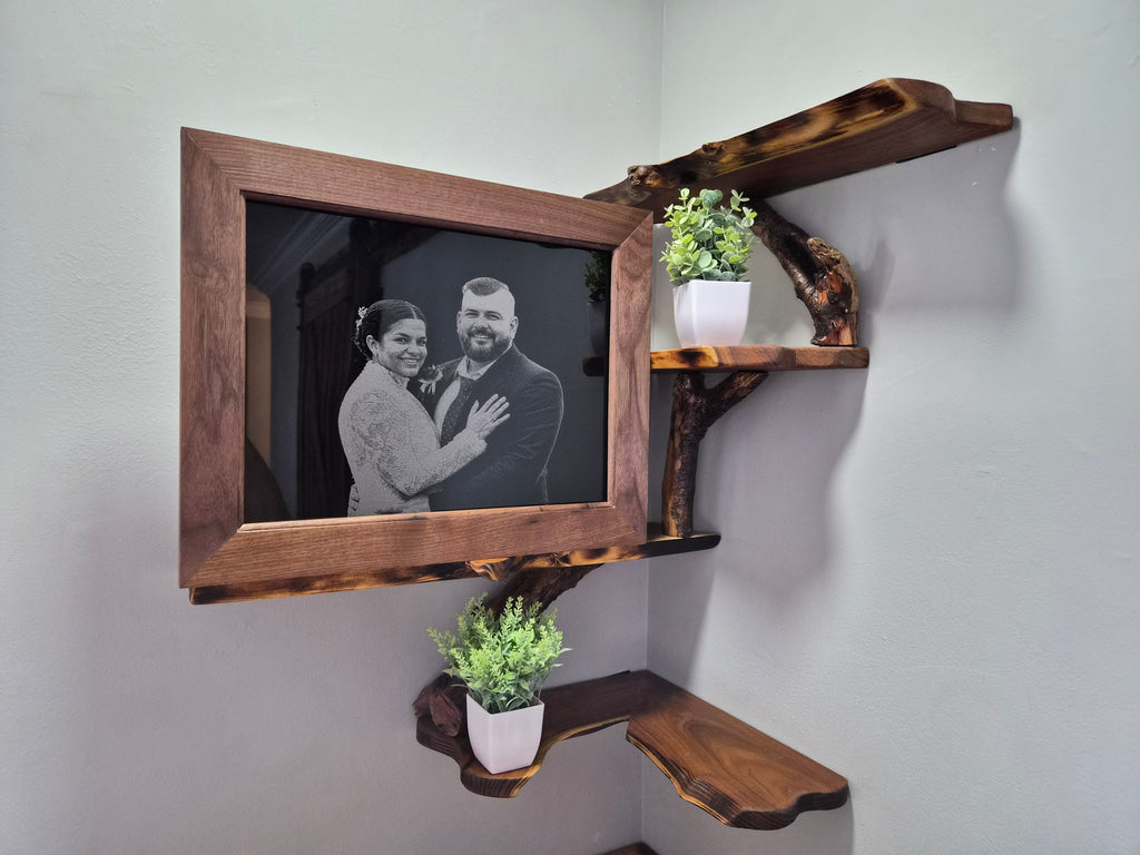 Custom Heirloom Portrait – Laser Engraved Photo & Handcrafted Hardwood Frame