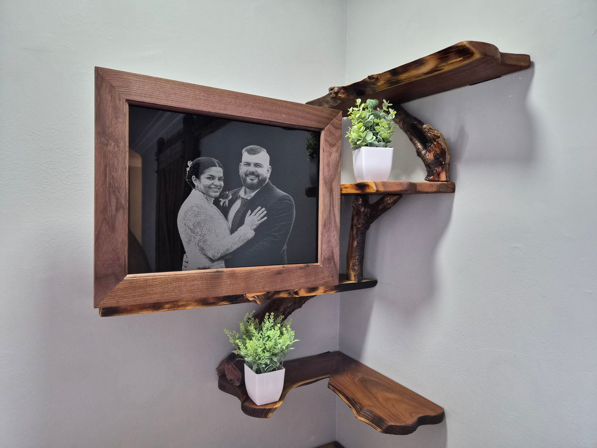 Custom Heirloom Portrait – Laser Engraved Photo & Handcrafted Hardwood Frame