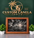 Marlin Offshore Fishing Wall Art – Laser Engraved Acrylic & Hardwood Frame